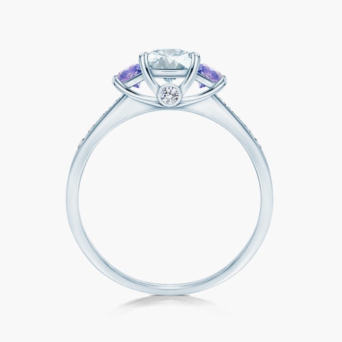 Pierścionek zaręczynowy Dream: białe złoto, akwamaryn